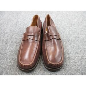 Calderone Shoes Mens Brown Leather Dress Shoe Loafer Size 11‎ Italy Casual